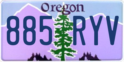OR license plate 885RYV