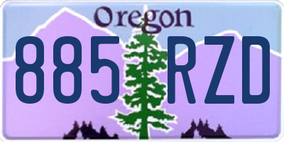 OR license plate 885RZD