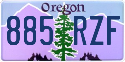 OR license plate 885RZF