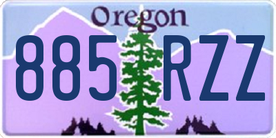 OR license plate 885RZZ