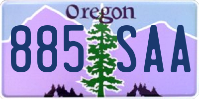 OR license plate 885SAA