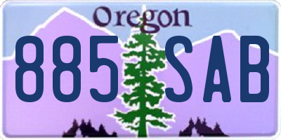OR license plate 885SAB