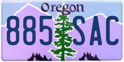OR license plate 885SAC