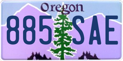 OR license plate 885SAE