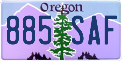 OR license plate 885SAF