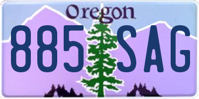OR license plate 885SAG