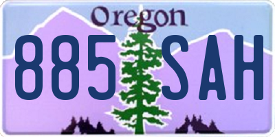 OR license plate 885SAH