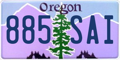OR license plate 885SAI
