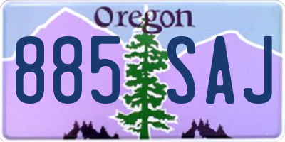 OR license plate 885SAJ