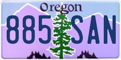 OR license plate 885SAN