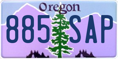 OR license plate 885SAP