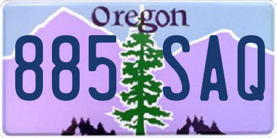 OR license plate 885SAQ
