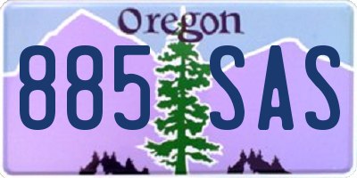 OR license plate 885SAS