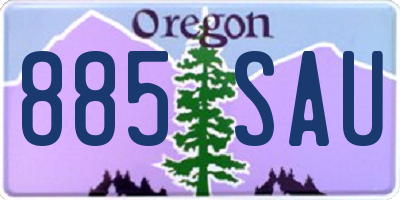 OR license plate 885SAU