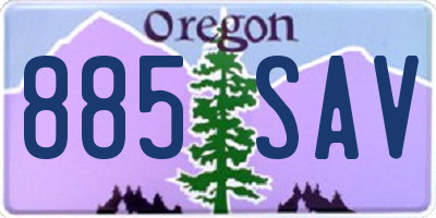 OR license plate 885SAV