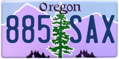OR license plate 885SAX