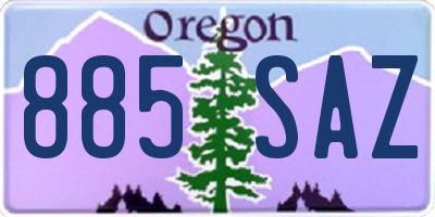 OR license plate 885SAZ