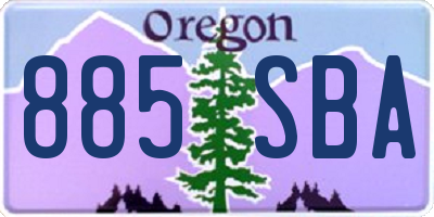 OR license plate 885SBA