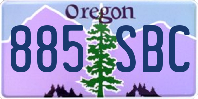 OR license plate 885SBC