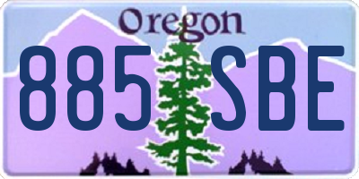 OR license plate 885SBE