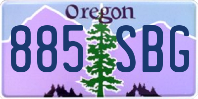 OR license plate 885SBG