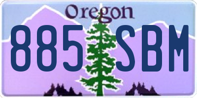 OR license plate 885SBM