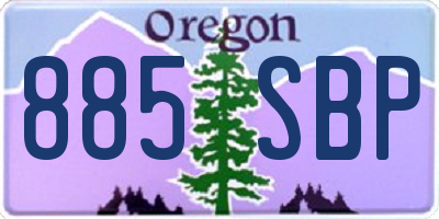 OR license plate 885SBP