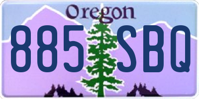 OR license plate 885SBQ