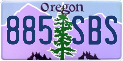 OR license plate 885SBS