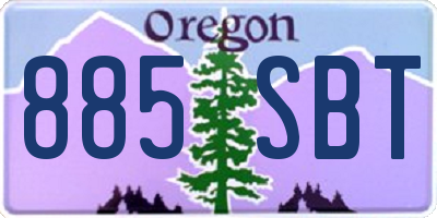 OR license plate 885SBT