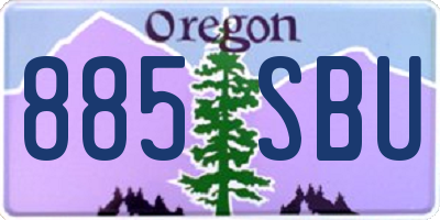 OR license plate 885SBU