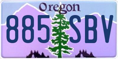 OR license plate 885SBV