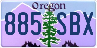 OR license plate 885SBX