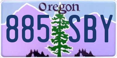 OR license plate 885SBY