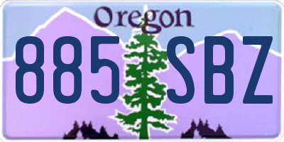 OR license plate 885SBZ