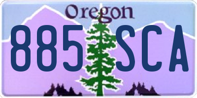 OR license plate 885SCA