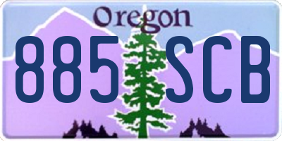 OR license plate 885SCB