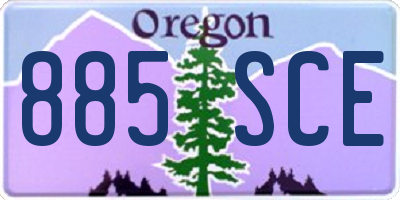 OR license plate 885SCE