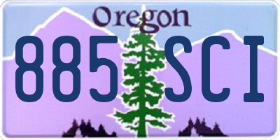 OR license plate 885SCI