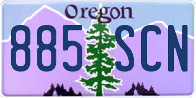 OR license plate 885SCN