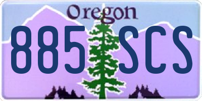 OR license plate 885SCS