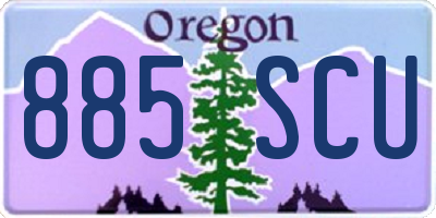 OR license plate 885SCU