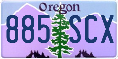 OR license plate 885SCX