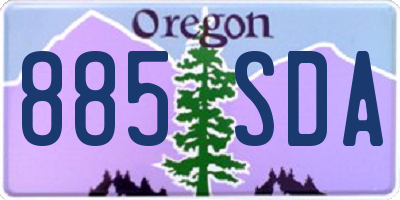 OR license plate 885SDA