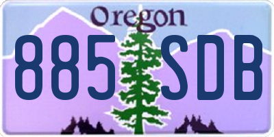 OR license plate 885SDB