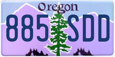OR license plate 885SDD