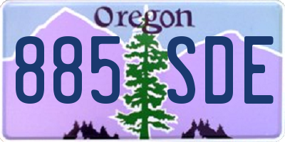 OR license plate 885SDE