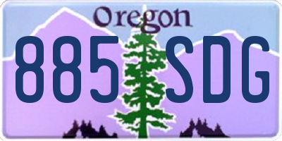 OR license plate 885SDG