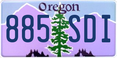 OR license plate 885SDI