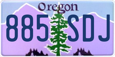 OR license plate 885SDJ
